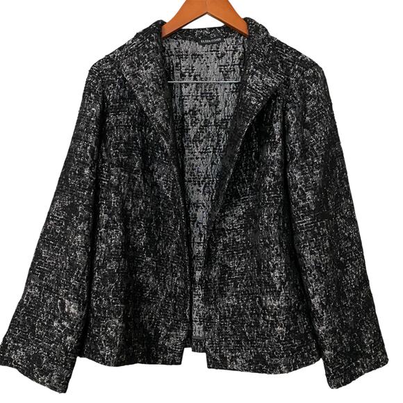 Eileen Fisher Open Front Textured Blazer Jacket Small/Medium Knit Layering - Picture 3 of 14